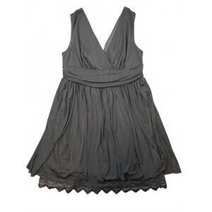 Black Mesh and Lace Trim A-Line Dress by Ever Pretty Size 14 WhimsyGoth Party